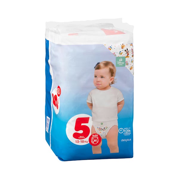 Pañales bebé talla 5 de 13-18 kg Deliplus