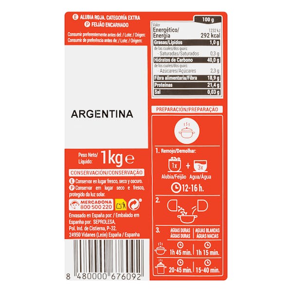 Alubia roja Hacendado