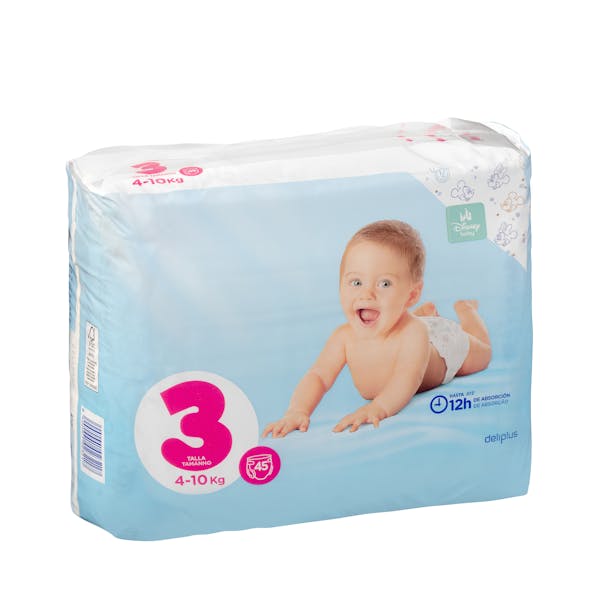 Imagen de Pañales bebé talla 3 de 4-10 kg Deliplus
