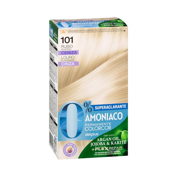 Coloración permanente 0% amoníaco 101 rubio platino ceniza Colorcor