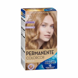 Coloración permanente 7.1 rubio medio ceniza Colorcor