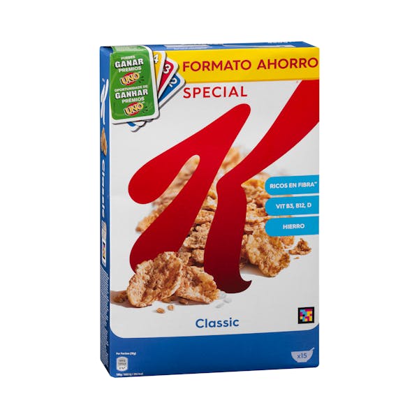 Cereales copos de trigo integral y arroz Special K Classic