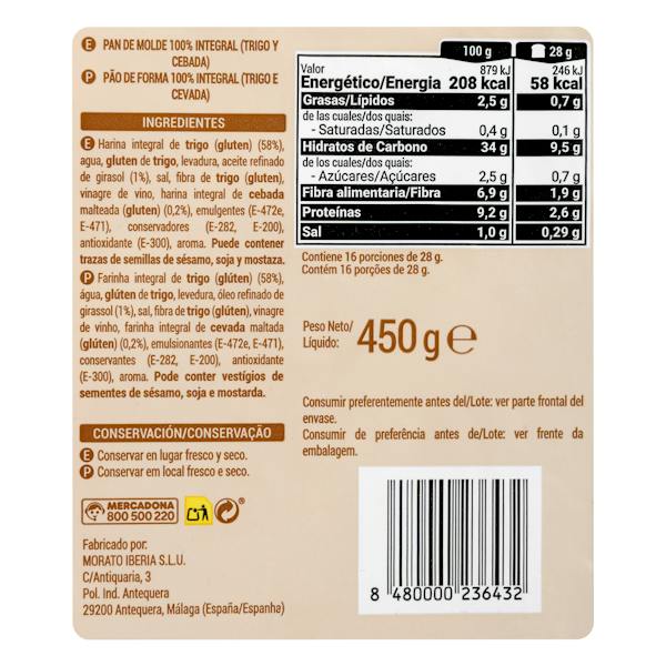 Etiqueta / ingredientes
