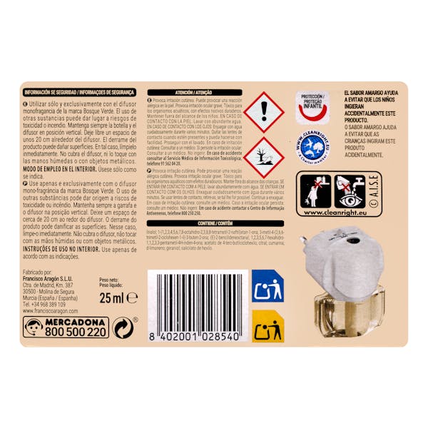 Recambio ambientador eléctrico Coconut Cream Bosque Verde