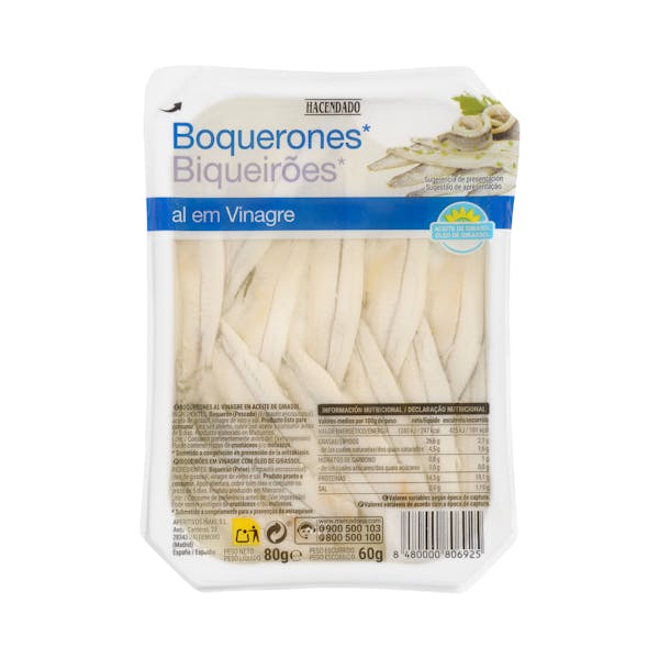 Boquerones en vinagre Hacendado en aceite de girasol
