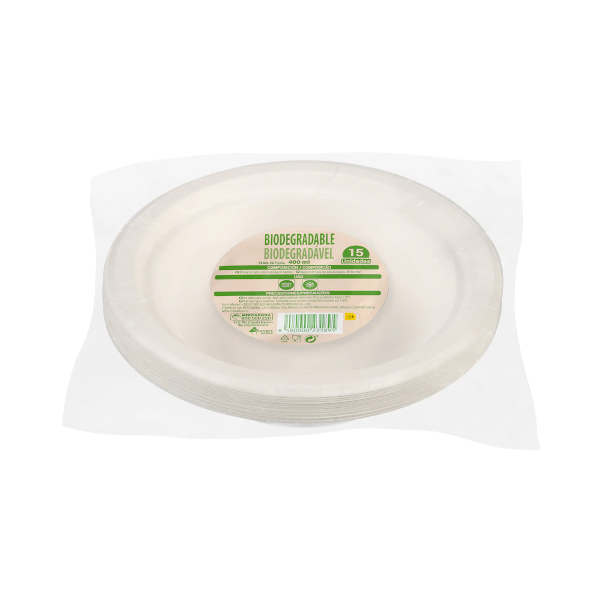 Bol biodegradable Bosque Verde – Mercadona – صورة إعلانية للمنتج