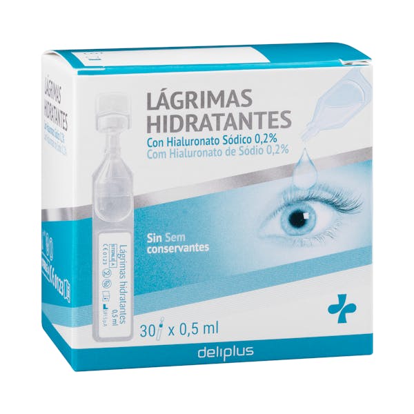 Lágrimas hidratantes para los ojos Deliplus con hialuronato sódico 0,2%