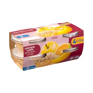 Papilla cuatro frutas con avena Hacendado +8 meses