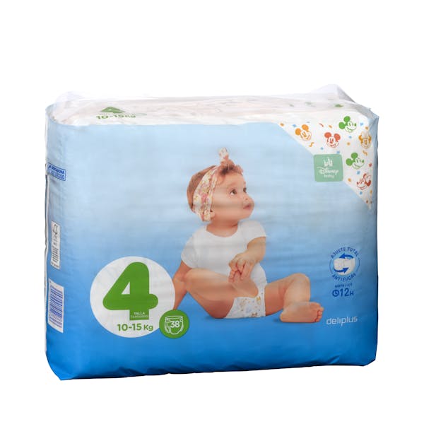 Imagen de Pañales bebé talla 4 Deliplus de 10-15 kg