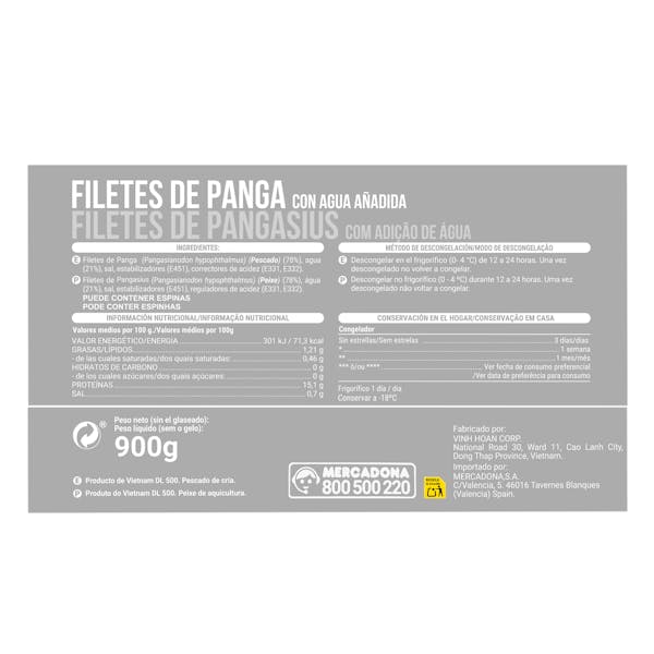 Filetes de panga Hacendado ultracongelados