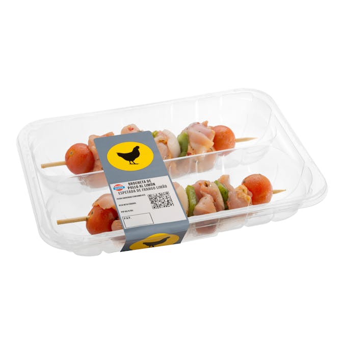 Brochetas de pollo al limón con varilla