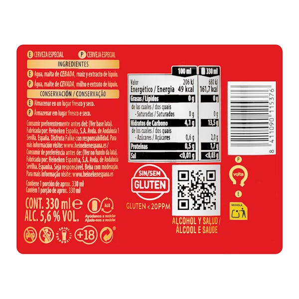 Cerveza especial sin gluten Falke