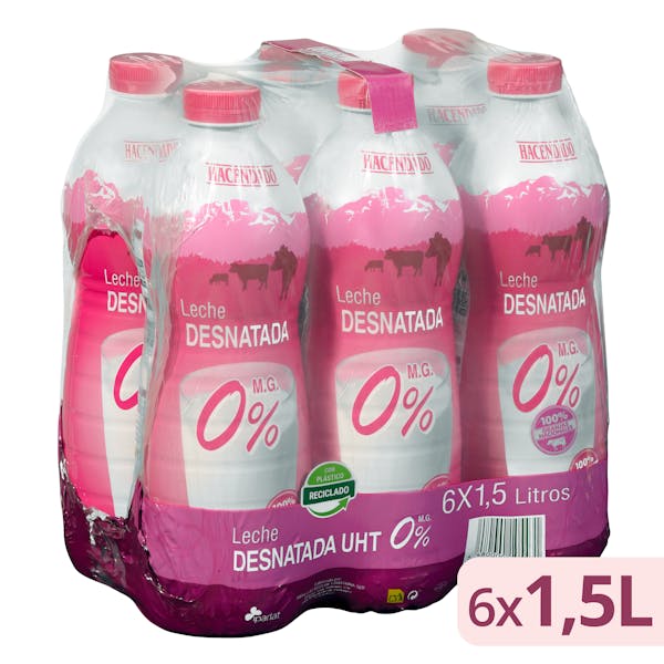 Leche desnatada Hacendado 9 l. en Mercadona