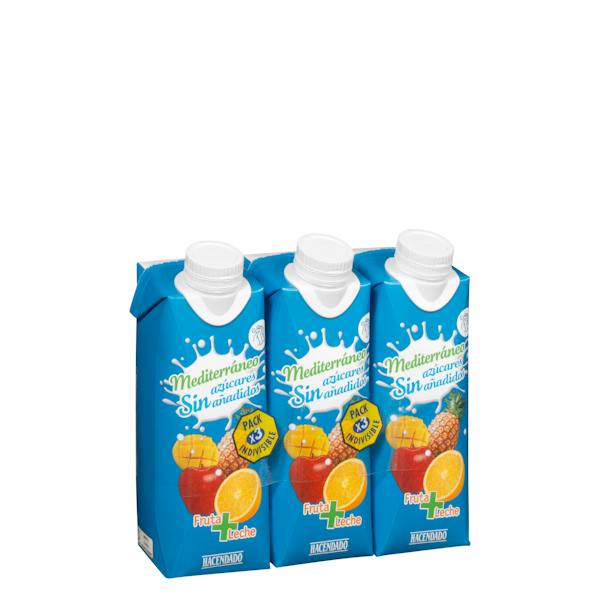 Imagen de Fruta + leche mediterráneo Hacendado sin azúcares añadidos