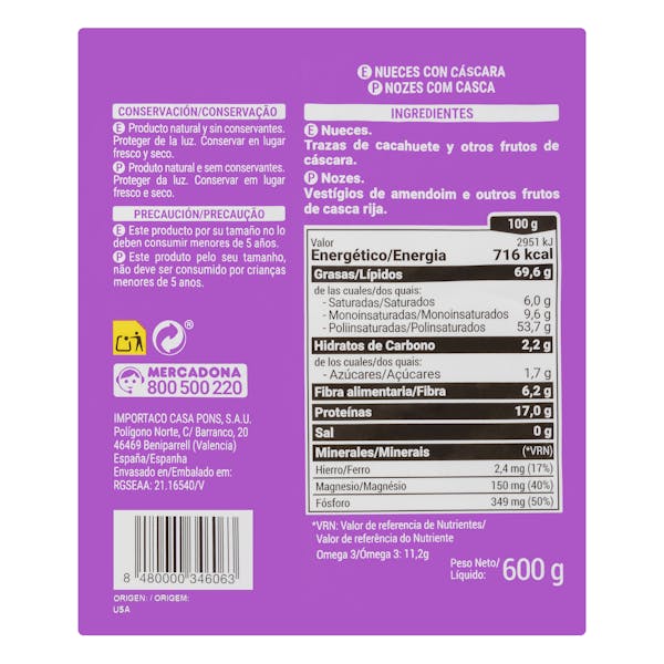 Nuez natural Hacendado