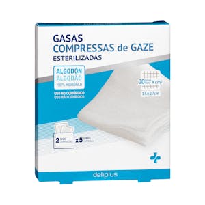 Gasas esterilizadas de algodón 100% hidrófilo Deliplus