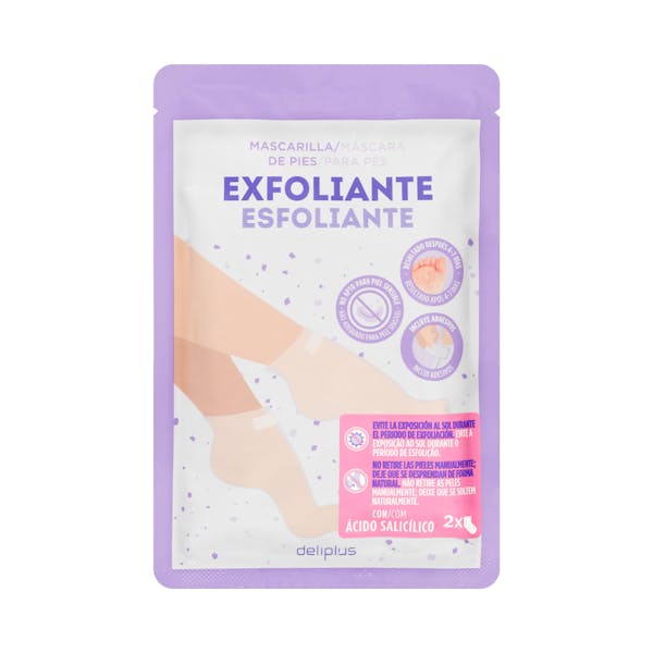 Imagen de Mascarilla de pies exfoliante Deliplus con ácido salicílico y urea