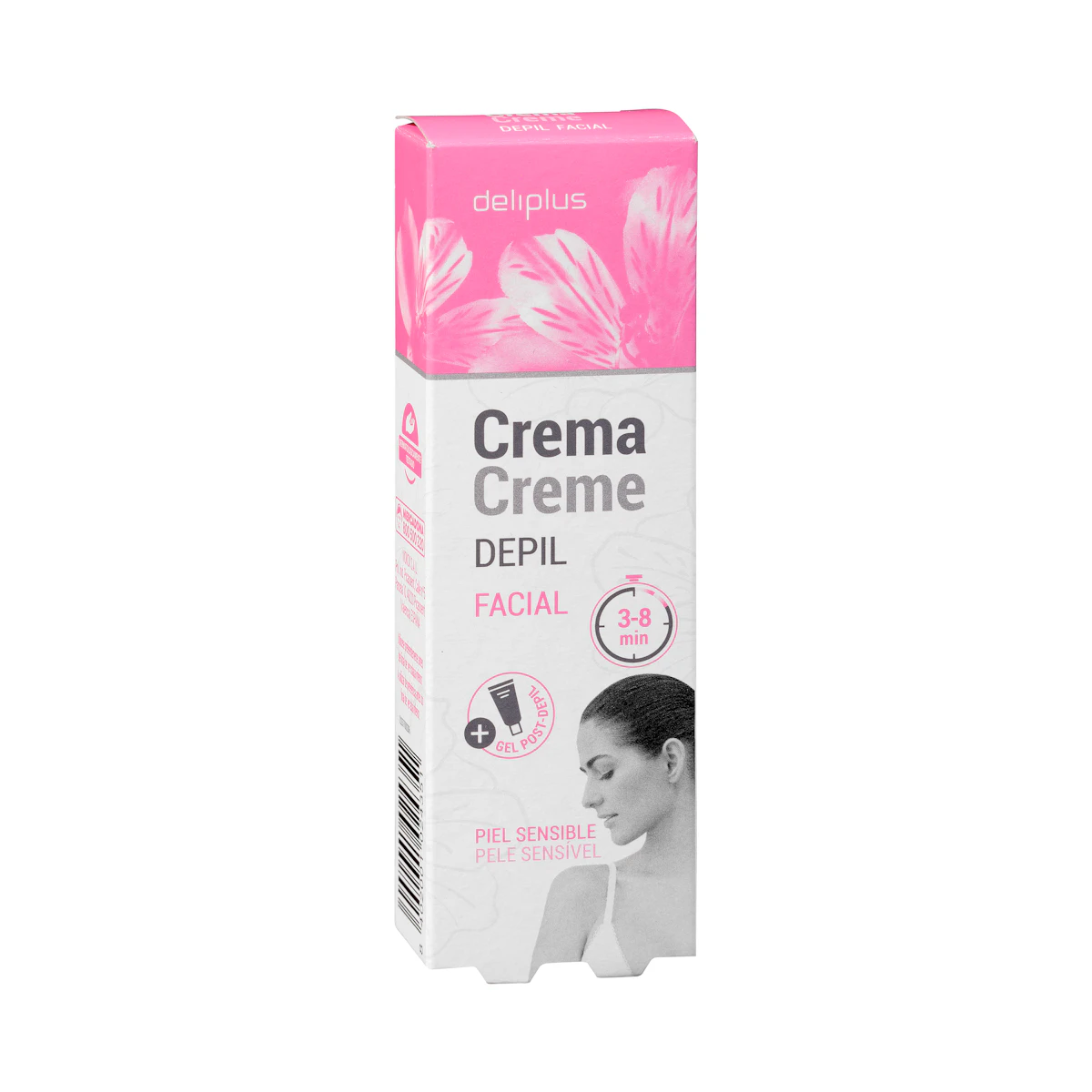 Crema depilatoria facial Deliplus piel sensible – Mercadona – صورة إعلانية للمنتج