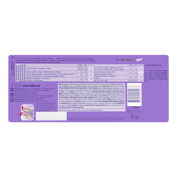 Chocolate con leche Milka