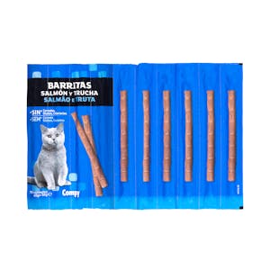 Snack gato barritas Compy de salmón y trucha