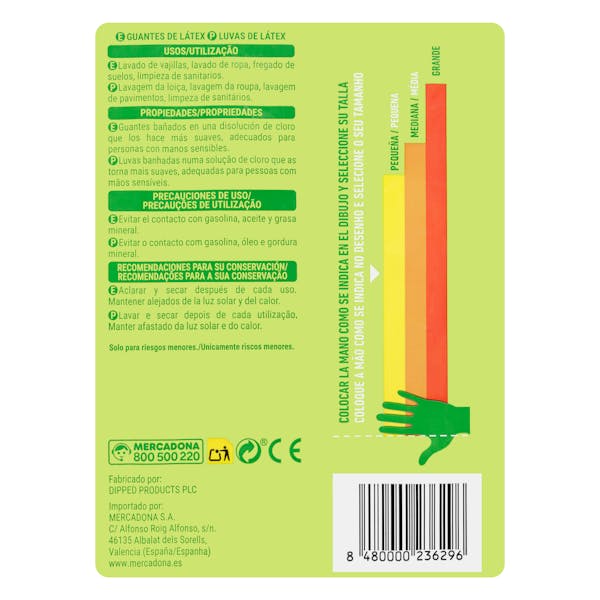 Guantes de látex Bosque Verde talla mediana