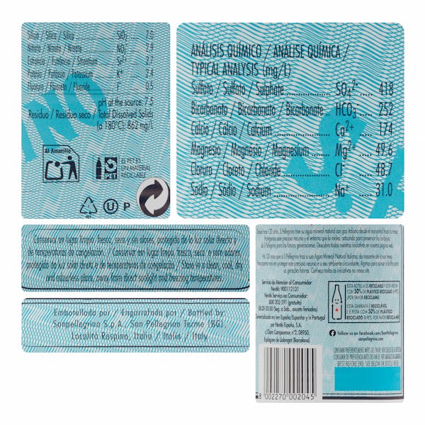 Agua mineral con gas grande San Pellegrino