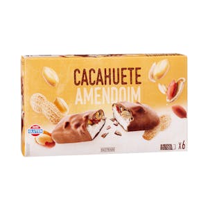 Helado barrita sabor cacahuete Hacendado con cobertura de chocolate con leche