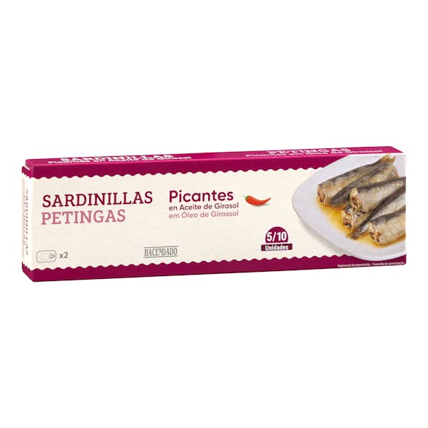 Sardinillas picantes en aceite de girasol Hacendado