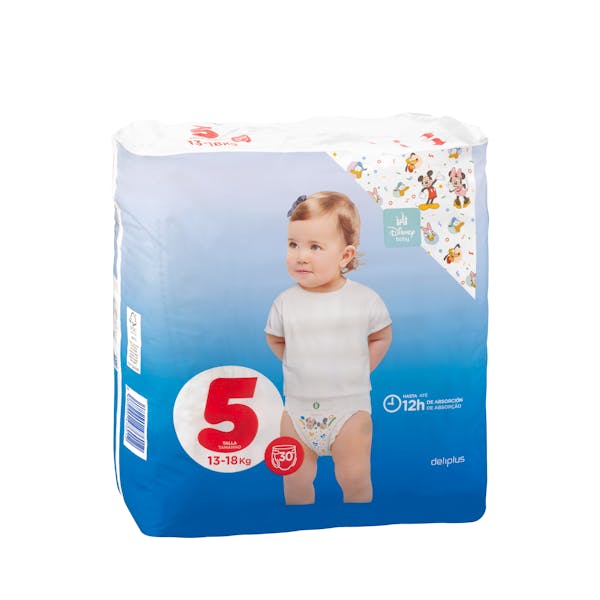 Pañales bebé talla 5 de 13-18 kg Deliplus
