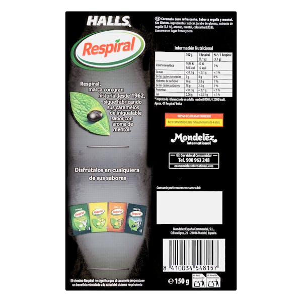 Caramelos regaliz mentol Respiral Halls