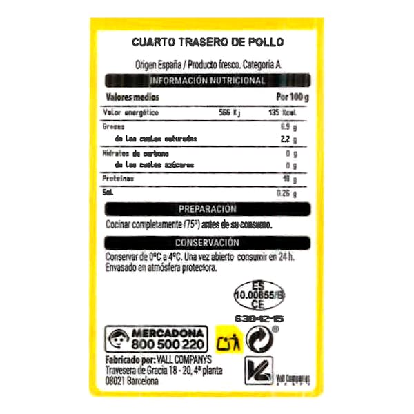 Cuartos traseros de pollo