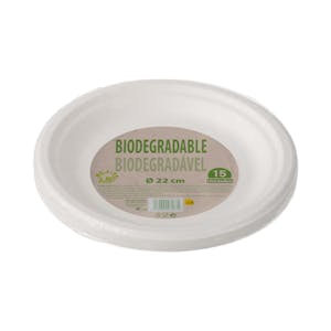 Plato llano biodegradable Bosque Verde