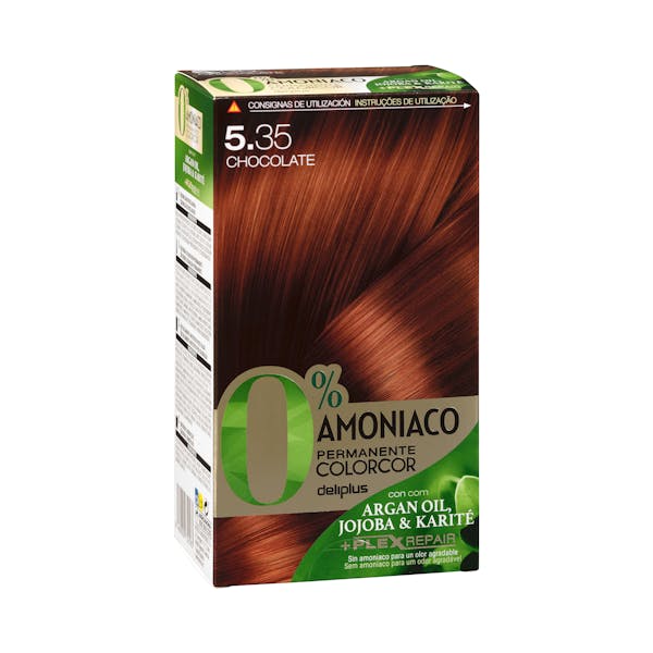 Coloración permanente 5.35 chocolate Deliplus 0% amoníaco