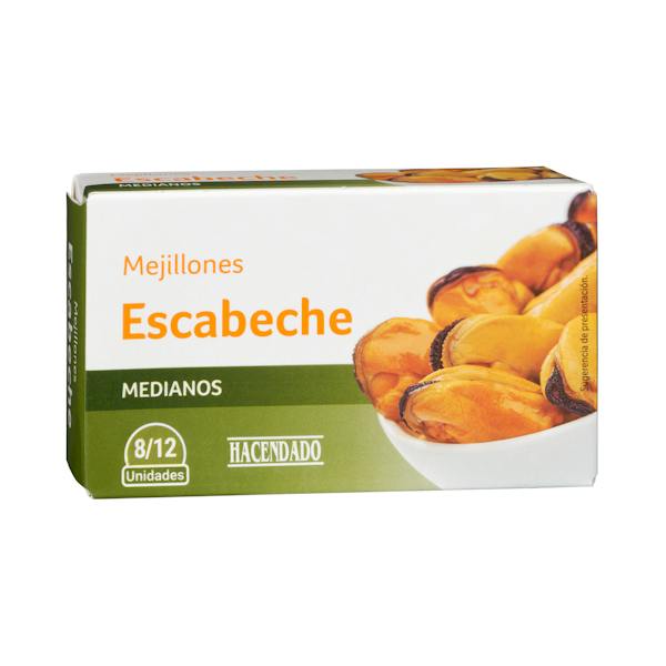 Imagen de Mejillones en escabeche Hacendado medianos