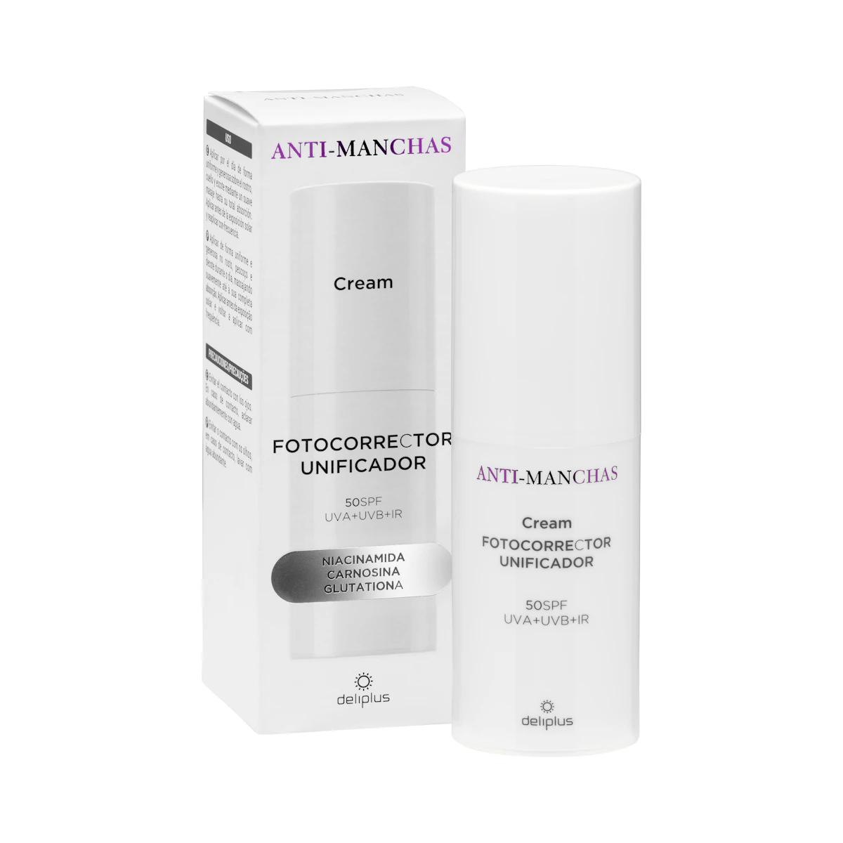 Crema facial fotocorrector unificador anti-manchas Deliplus FPS 50 – Mercadona – صورة إعلانية للمنتج