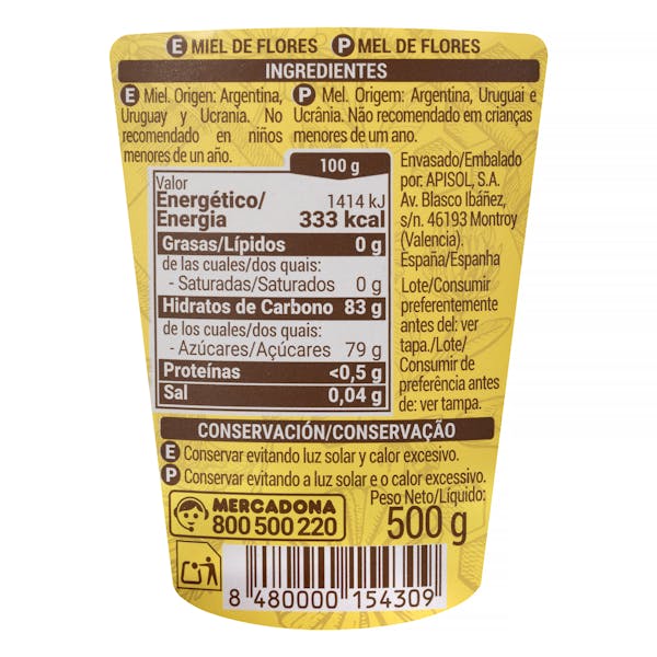 Miel de flores Hacendado