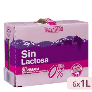 Leche desnatada sin lactosa Hacendado