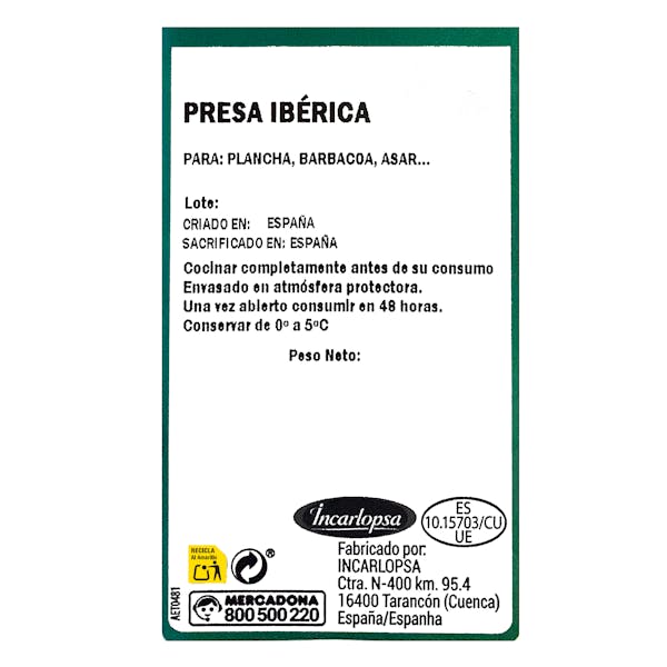 Presa de cerdo ibérico