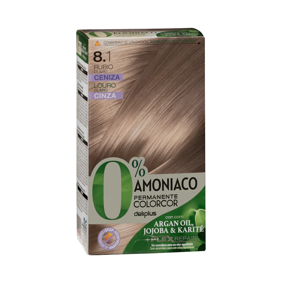 Coloración permanente 0% amoníaco 8.1 rubio claro ceniza Colorcor – Mercadona – صورة المنتج