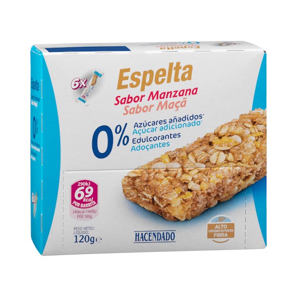 Barritas de espelta Hacendado sabor manzana