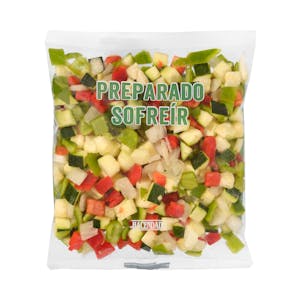 Preparado de verduras para sofreír cortado y lavado