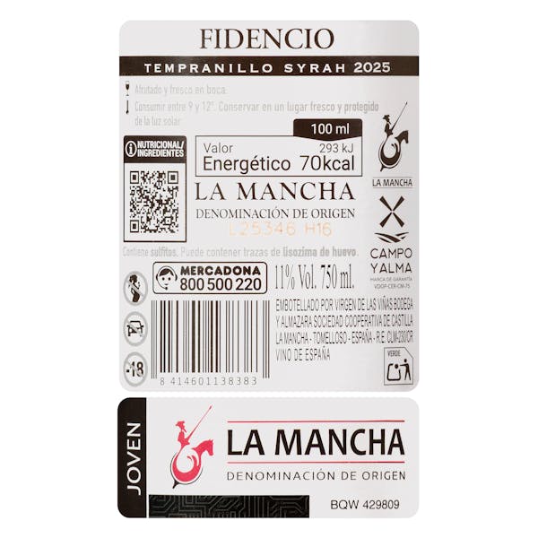 Vino rosado tempranillo syrah Fidencio DO La Mancha