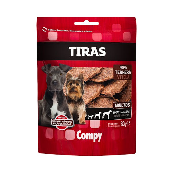 Snack tiras perro adulto 90% ternera Compy para todas las razas