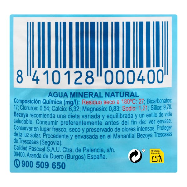 Agua mineral grande Bezoya
