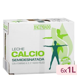 Leche semidesnatada calcio Hacendado