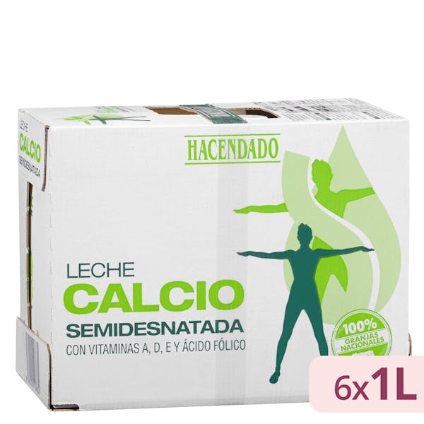 Leche semidesnatada calcio Hacendado
