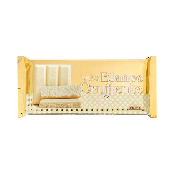 Turrón de chocolate blanco crujiente Hacendado