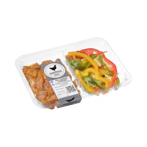 Pollo adobado y verduras