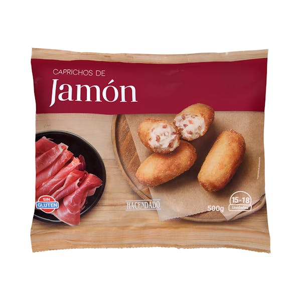 Croquetas caprichos de jamón Hacendado ultracongeladas Mercadona