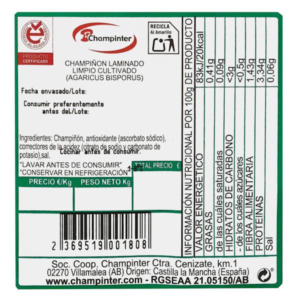 Etiqueta / ingredientes